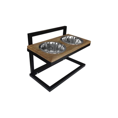 Picture of Wooden Raised Dog Bowl Stand 2 x 800ml
